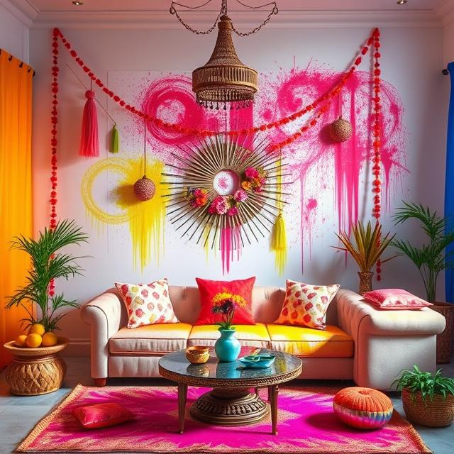 How to Decorate Your Drawing Room for Holi Celebration